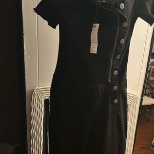 Black Button-Up Jumpsuit